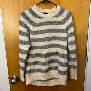 Banana republic grey and white thick striped sweater (size S, lightly used)